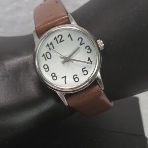 Classic Silver and Brown Women's Watch